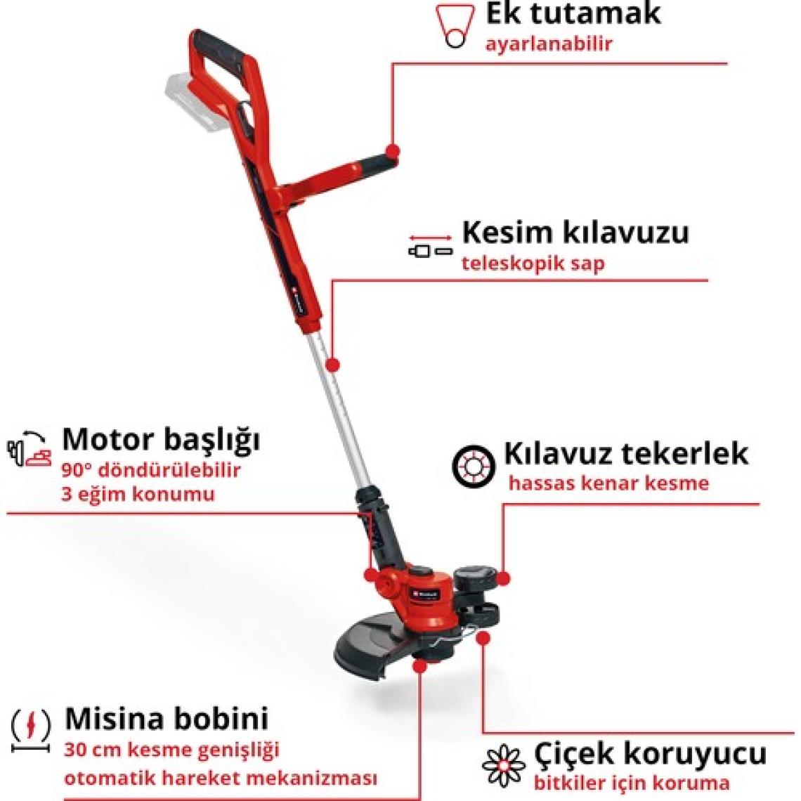 Einhell GE-CT 18/30 Li - Solo, Akülü Kenar Kesme (Akü ve şarj cihazı dahil değildir)