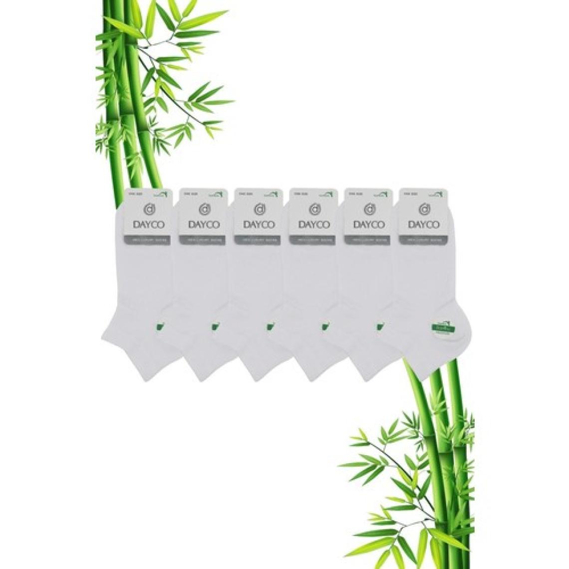 Dayco Beyaz Erkek Bambu Patik Çorap 6'lı Set 38- 40
