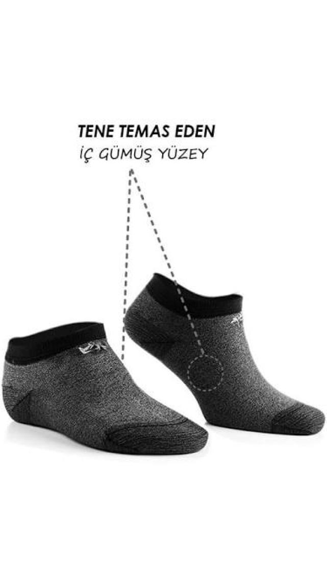 Bonny Silver Erkek Karışık Gümüş Çorap 3'lü Paket