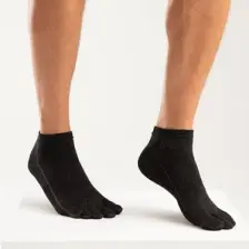 Bonny Silver Mantar Önleyici Parmaklı Patik Erkek Siyah Gümüş Çorap 3'lü Paket