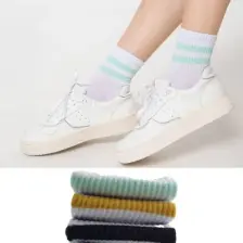Trick or Treat 5'li Paket Beyaz Renk Pamuklu Farklı Renklerde Çizgili Unisex Kadın Erkek Çorap