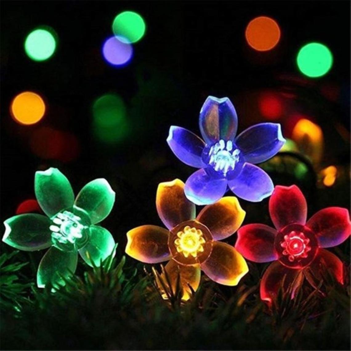 Çiçek Desenli Rgb Solar Aydınlatma, 30 Led, Bahçe Renkli Işık, 5 Metre