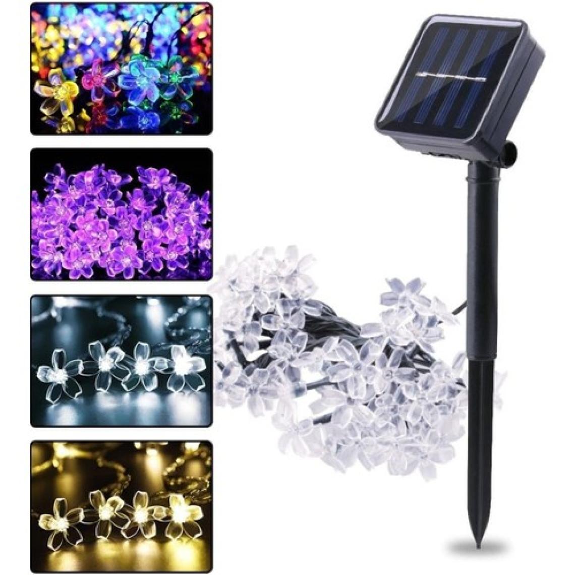 Çiçek Desenli Rgb Solar Aydınlatma, 30 Led, Bahçe Renkli Işık, 5 Metre