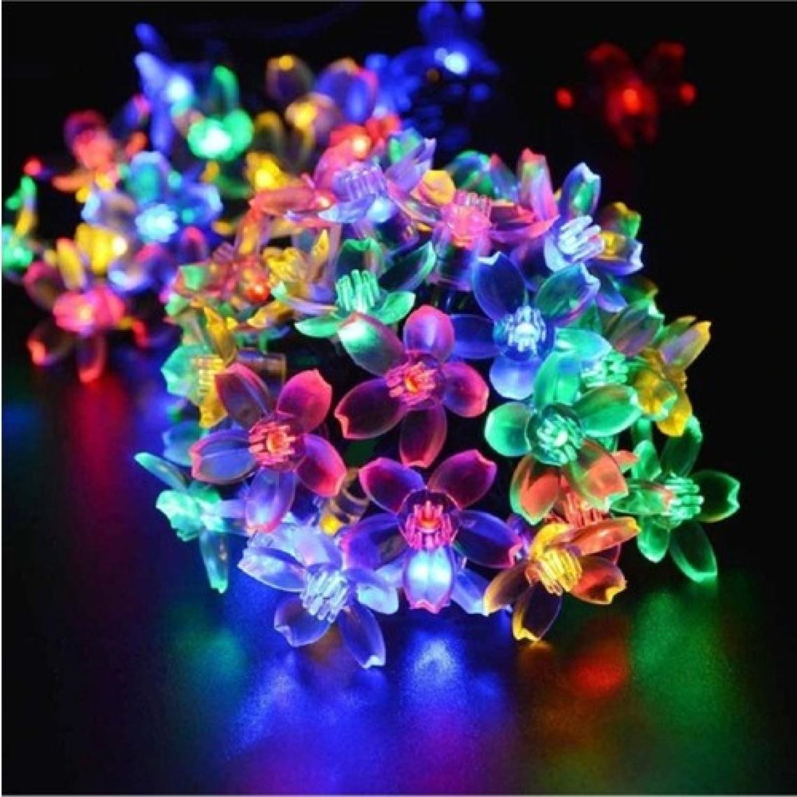 Çiçek Desenli Rgb Solar Aydınlatma, 30 Led, Bahçe Renkli Işık, 5 Metre