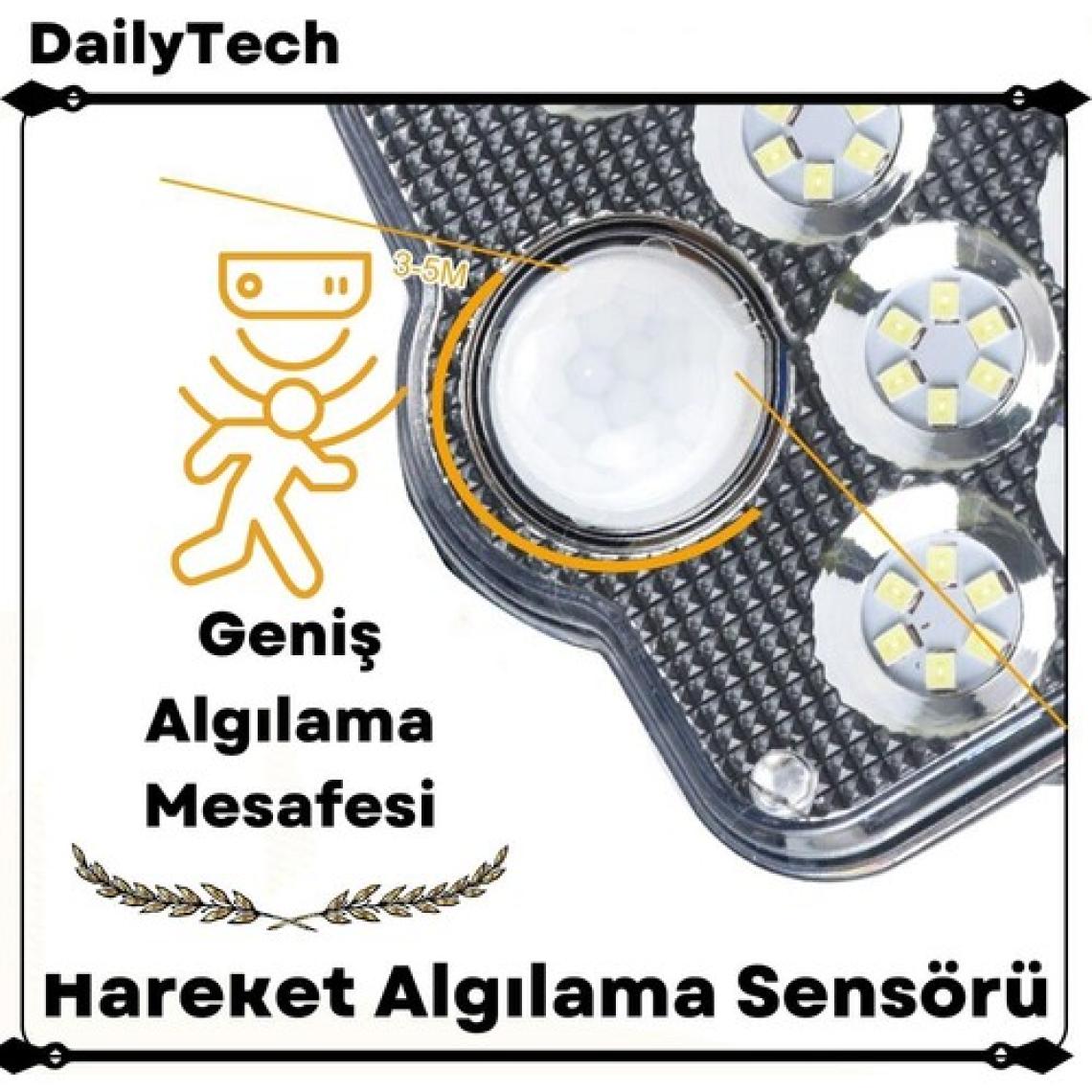 Dailytech Kumandalı Solar Güneş Enerjili LED Bahçe Aydınlatması 138 Ledli Çok Modlu Hareket Sensörlü Su Geçirmez Lambası