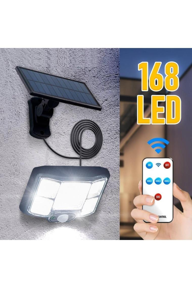 Upway Solar 168 LED Güneş Enerjili Kumandalı Kablolu 3 Modlu Duvar Lambası