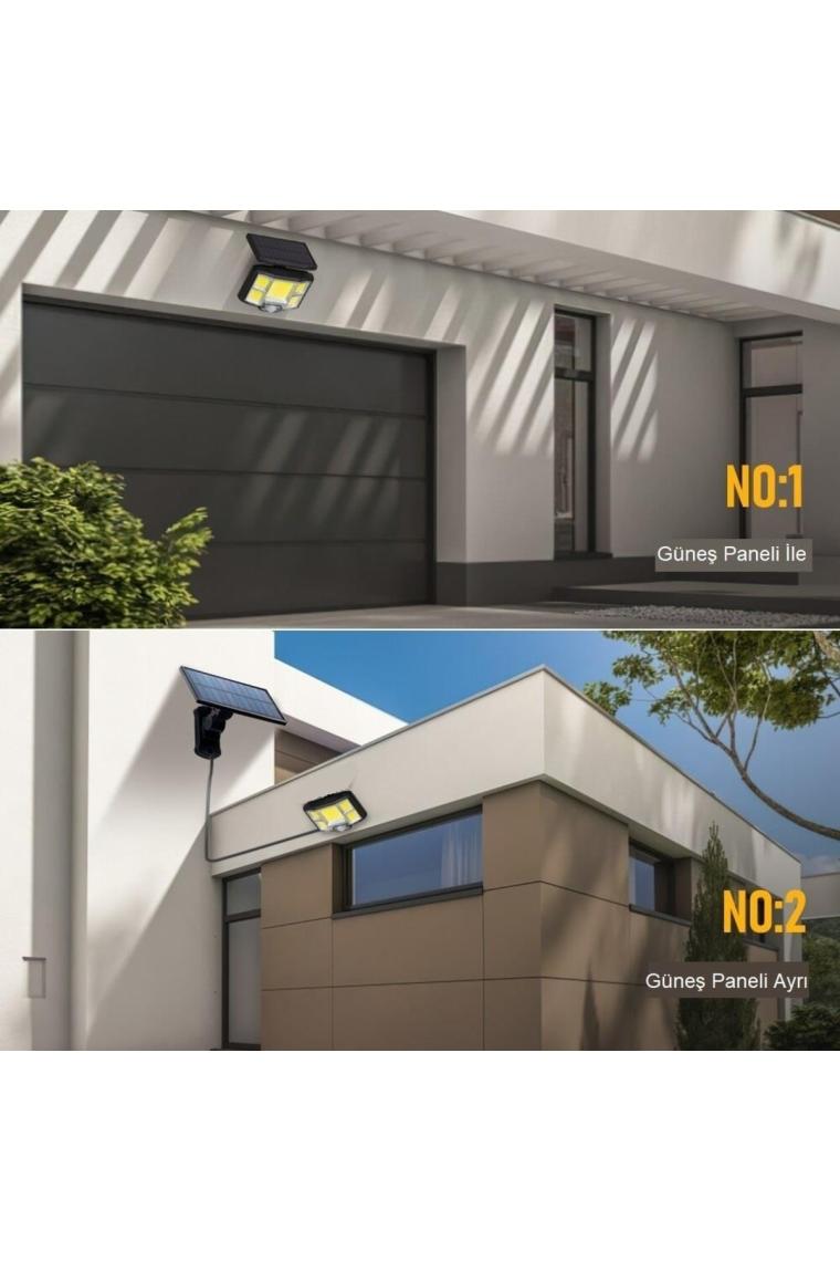 Upway Solar 168 LED Güneş Enerjili Kumandalı Kablolu 3 Modlu Duvar Lambası