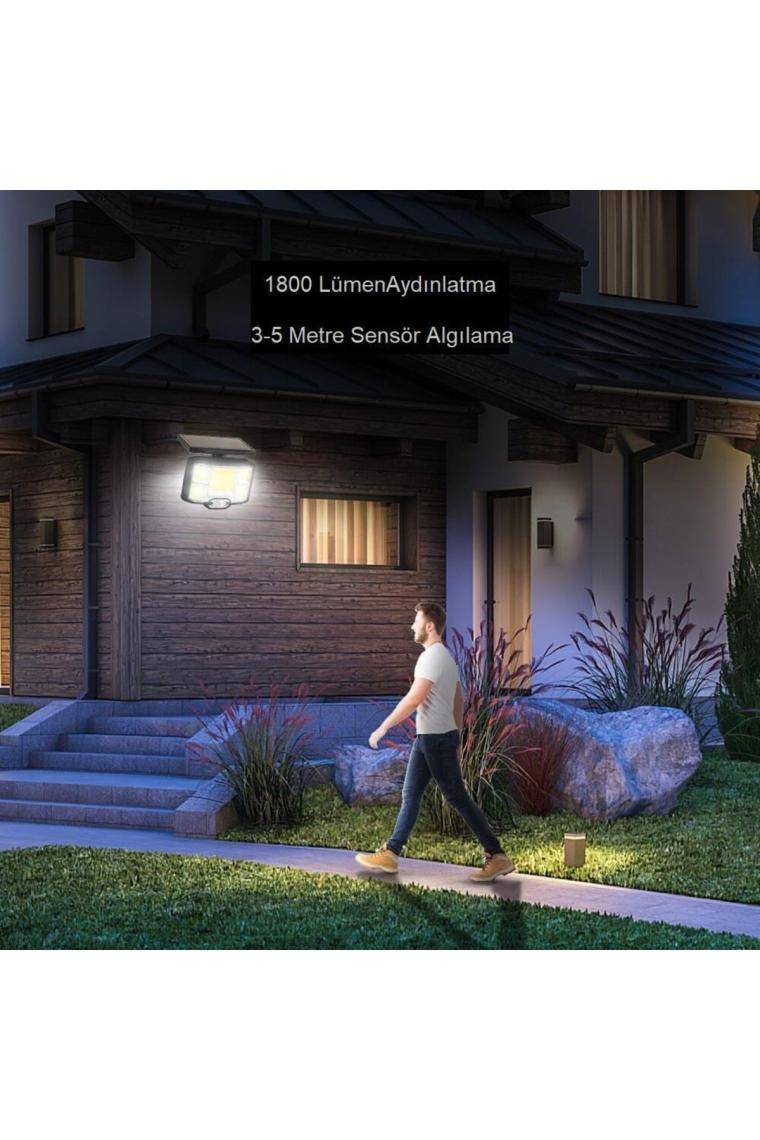 Upway Solar 168 LED Güneş Enerjili Kumandalı Kablolu 3 Modlu Duvar Lambası