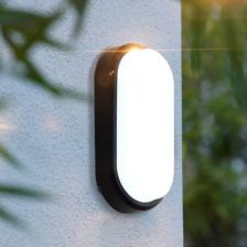 RRULTECH Su ve Nem Geçirmez 20W Siyah Kasa Beyaz Işık 6400K Oval Banyo Balkon Iç ve Dış Mekan Aydınlatma