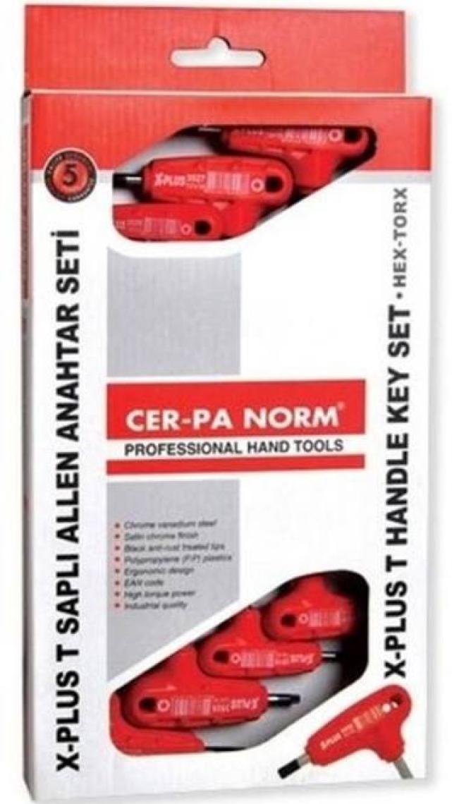 Cer-pa X-Plus T Saplı Alyan Anahtar Takımı 5 Pcs.