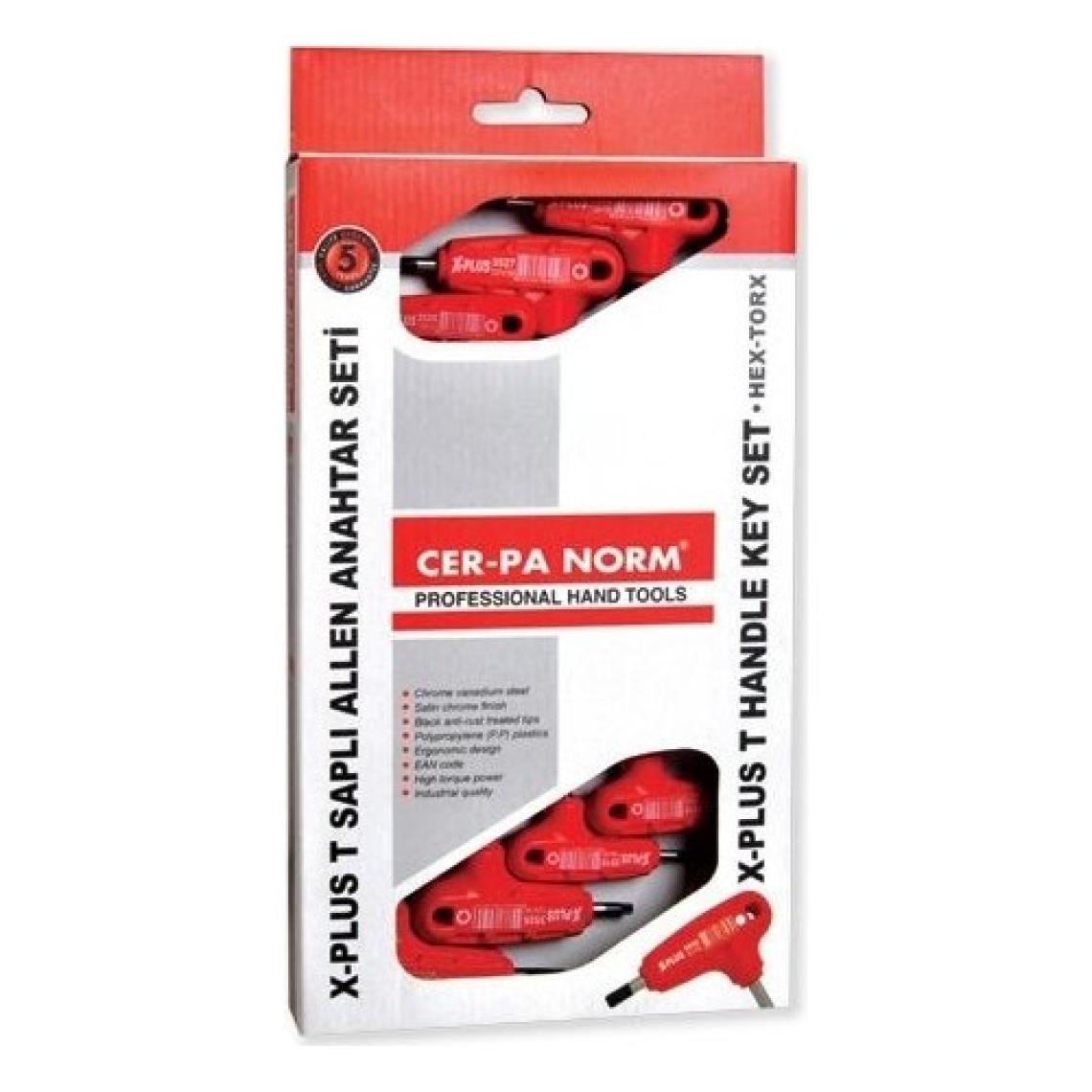 Cer-pa X-Plus T Saplı Alyan Anahtar Takımı 7 Pcs.