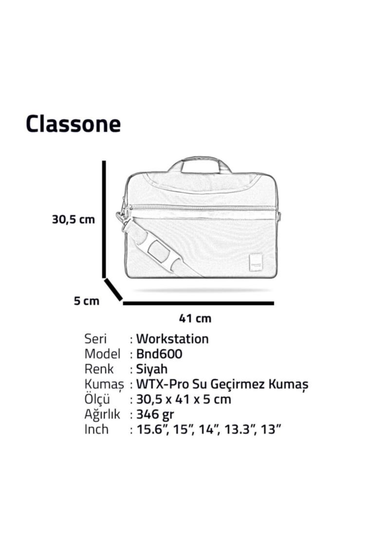 Workstation Bnd600 15.6 " Su Geçirmez Kumaş, Notebook ,laptop Çantası-siyah