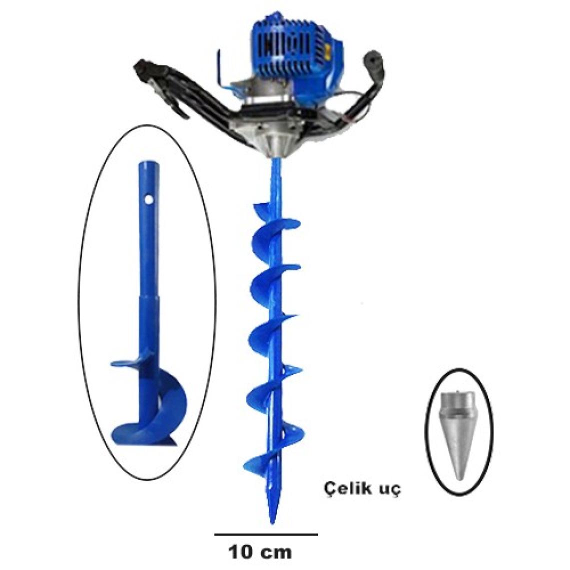 Mert Metal  Motorlu Toprak Burgu Makinesi Aparatı 80X10CM
