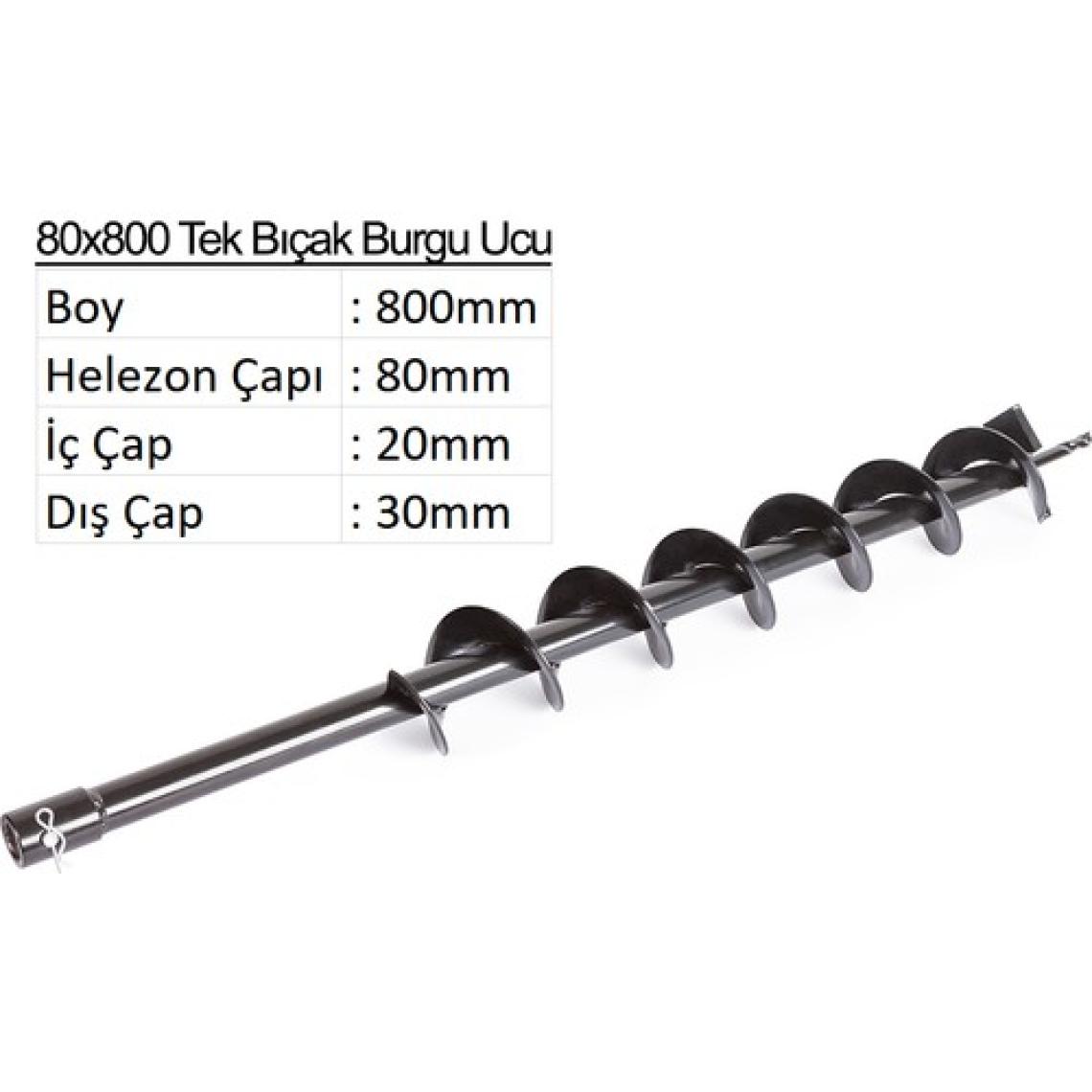 Balatlı Tek Bıçak Toprak Burgu Ucu 8cm