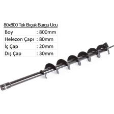 Balatlı Tek Bıçak Toprak Burgu Ucu 8cm