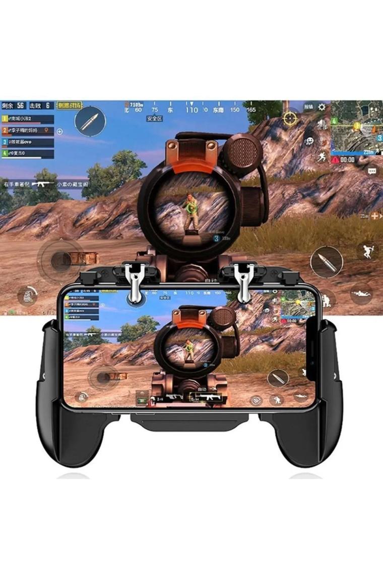 Cep Telefonu Oyun Konsolu Soğutma Fanlı Standlı Pubg Ateş Tetik Gamepad Joystick