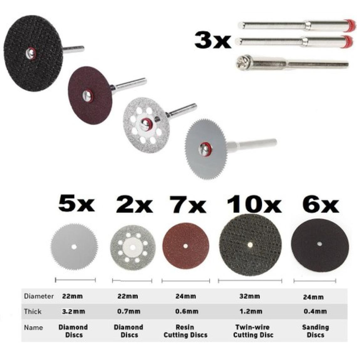 Depolife Gravür Kalıpçı Makinaları Için Taşlama Kesme Zımparalama Disk Seti Elmas Metal Plastik Ahşap 33 Pcs