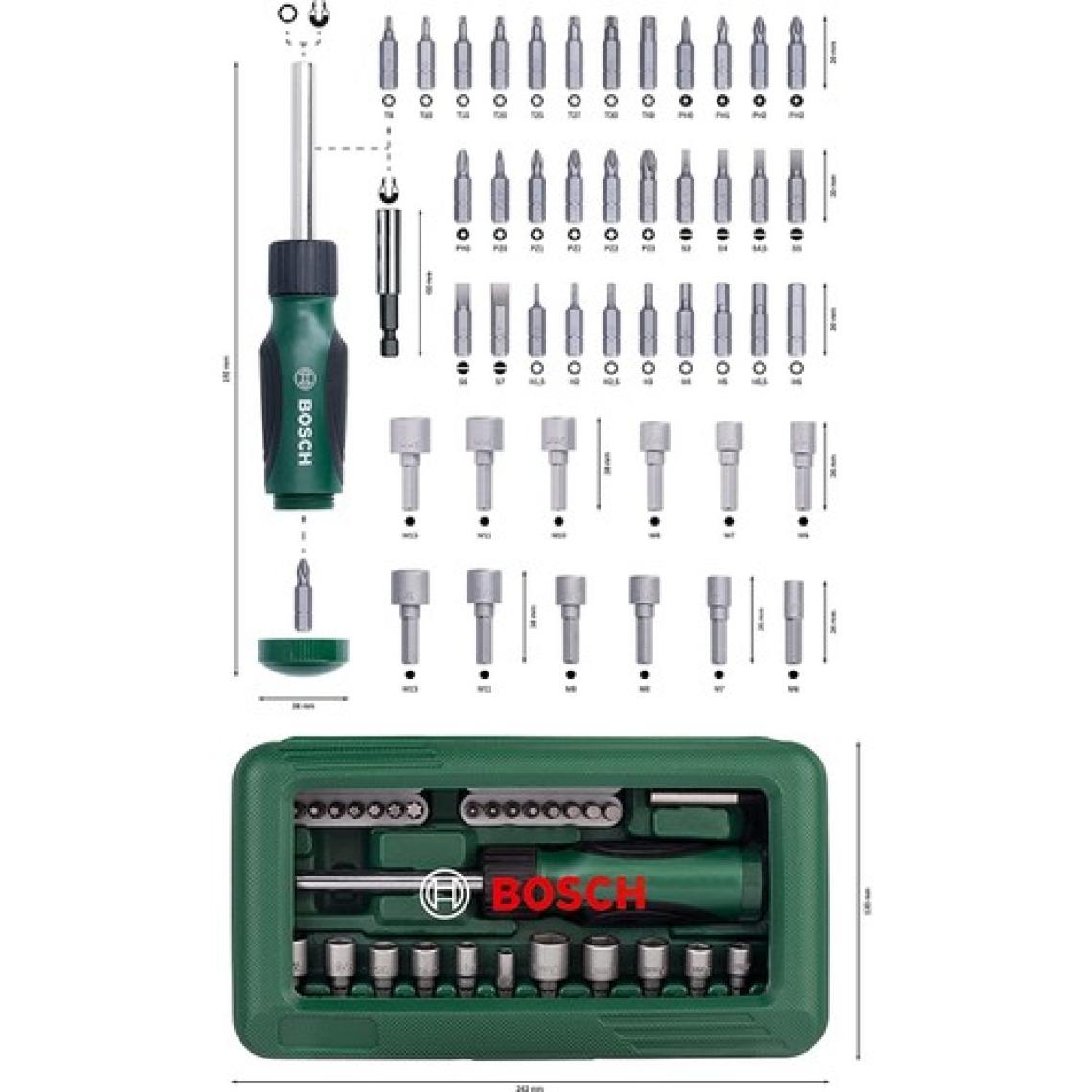 Bosch 46 Parça Tornavida Vidalama Lokma Uçlu Aksesuar Seti - 2607019504