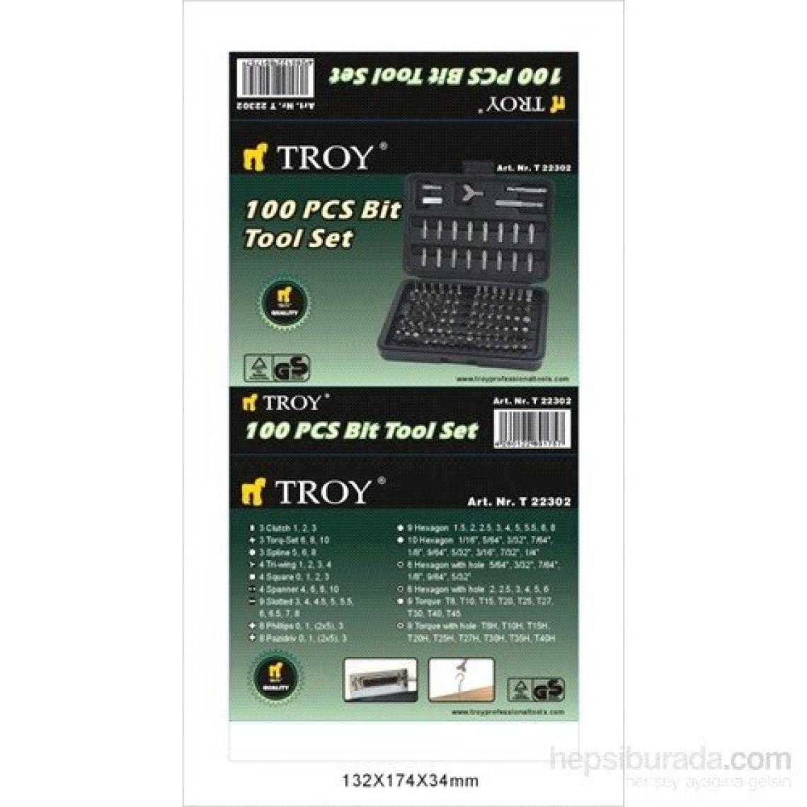 Troy 22302 Bits Uç Seti (100 Parça)