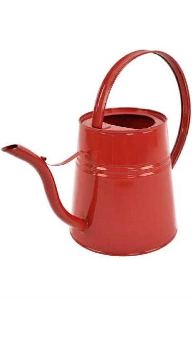 Desen Dekorasyon Çiçek Sulama Kabı Metal Sulak Kırmızı 2 Litre