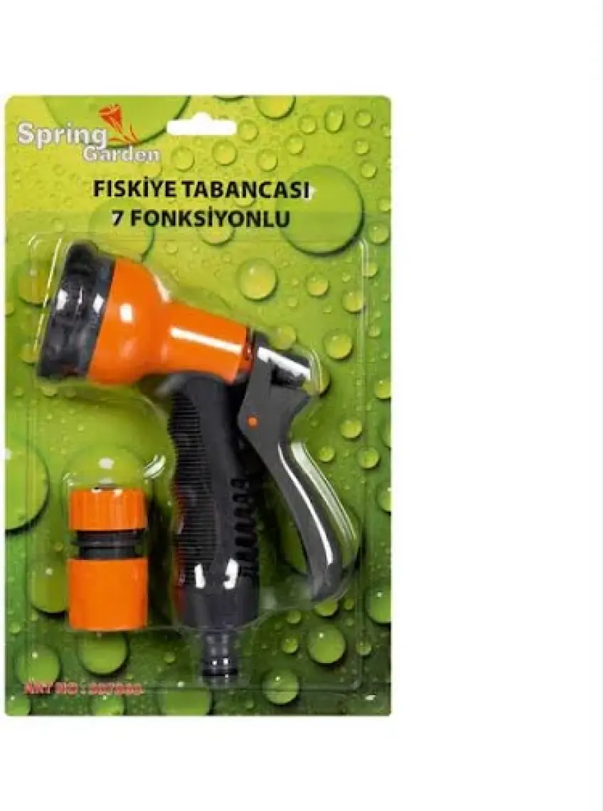Spring Garden Adaptörlü Plastik Fıskiye Tabancası 8 Fonksiyonlu