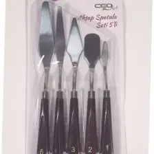 Ceo Art Ceoart 5'li Boyalı Ahşap Sap Metal Spatula Seti SN0004