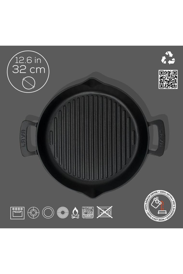 Lava Yuvarlak Izgara Tava Çap 32 cm