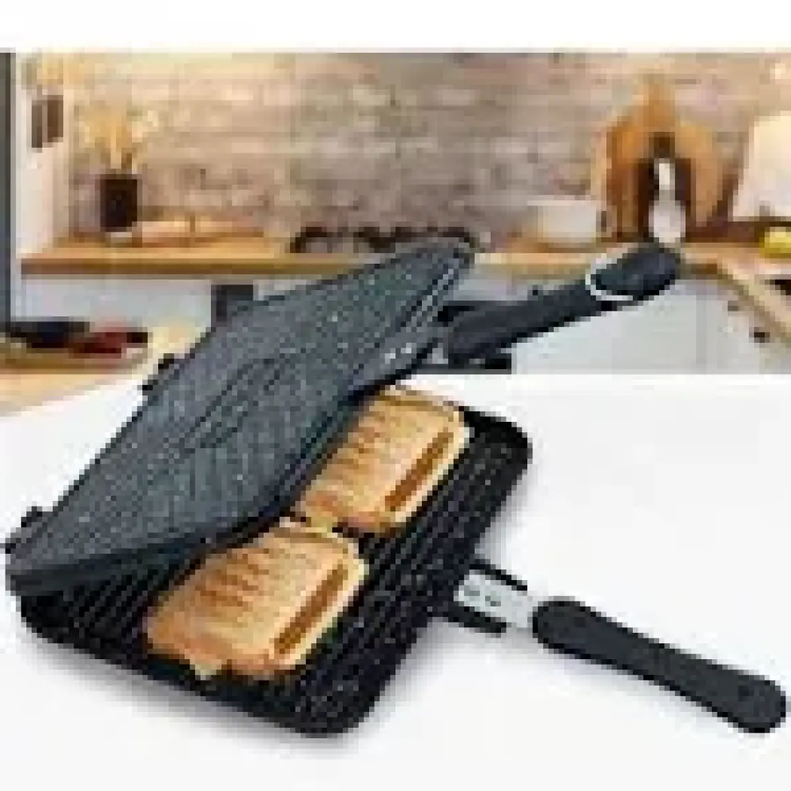 Meşeler Ocak Üstü Granit Döküm  El Tost ve Çok Amaçlı Grill Tava 26 cm