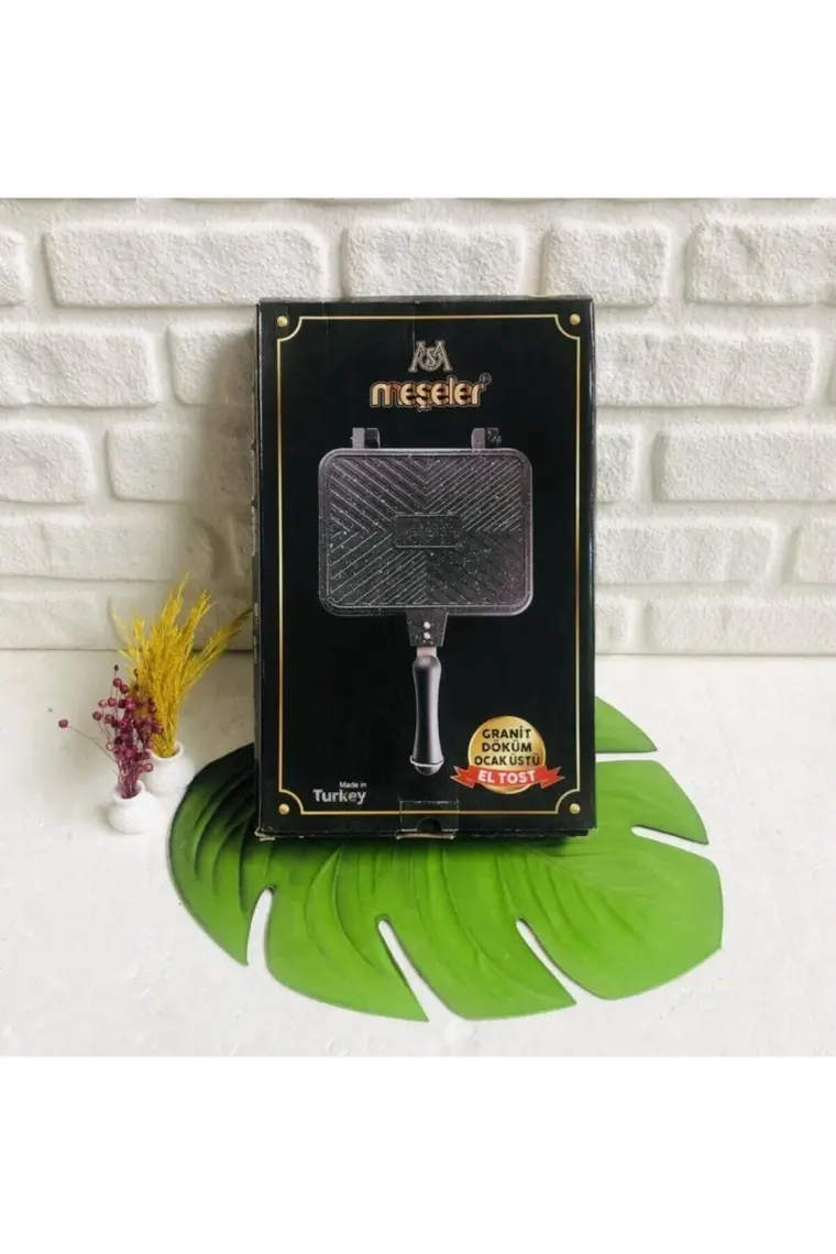 Meşeler Ocak Üstü Granit Döküm  El Tost ve Çok Amaçlı Grill Tava 26 cm