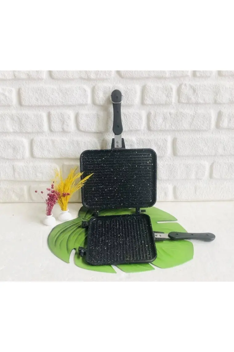 Meşeler Ocak Üstü Granit Döküm  El Tost ve Çok Amaçlı Grill Tava 26 cm