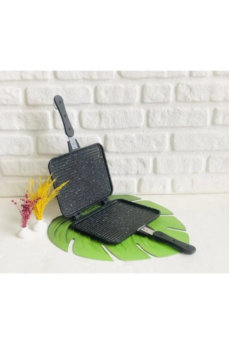 Meşeler Ocak Üstü Granit Döküm  El Tost ve Çok Amaçlı Grill Tava 26 cm
