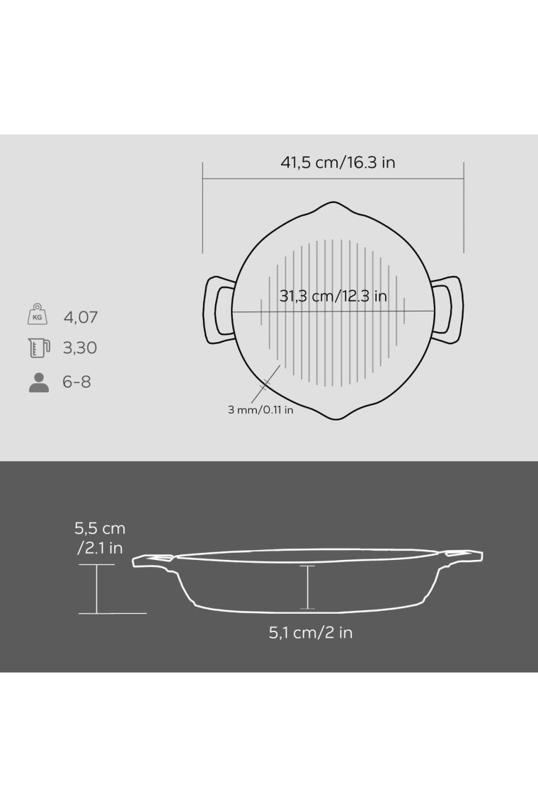 Lava Yuvarlak Izgara Tava Çap 32 cm
