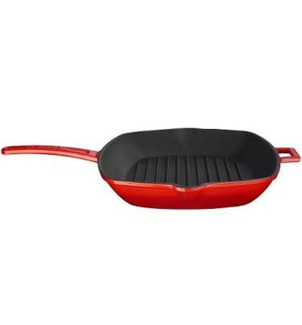 Lava Döküm Izgara Tava 26X32 Cm. Metal Saplı