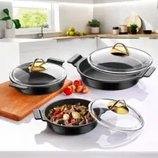 Lavonni 6 Parça Kapaklı Döküm Sahan Seti