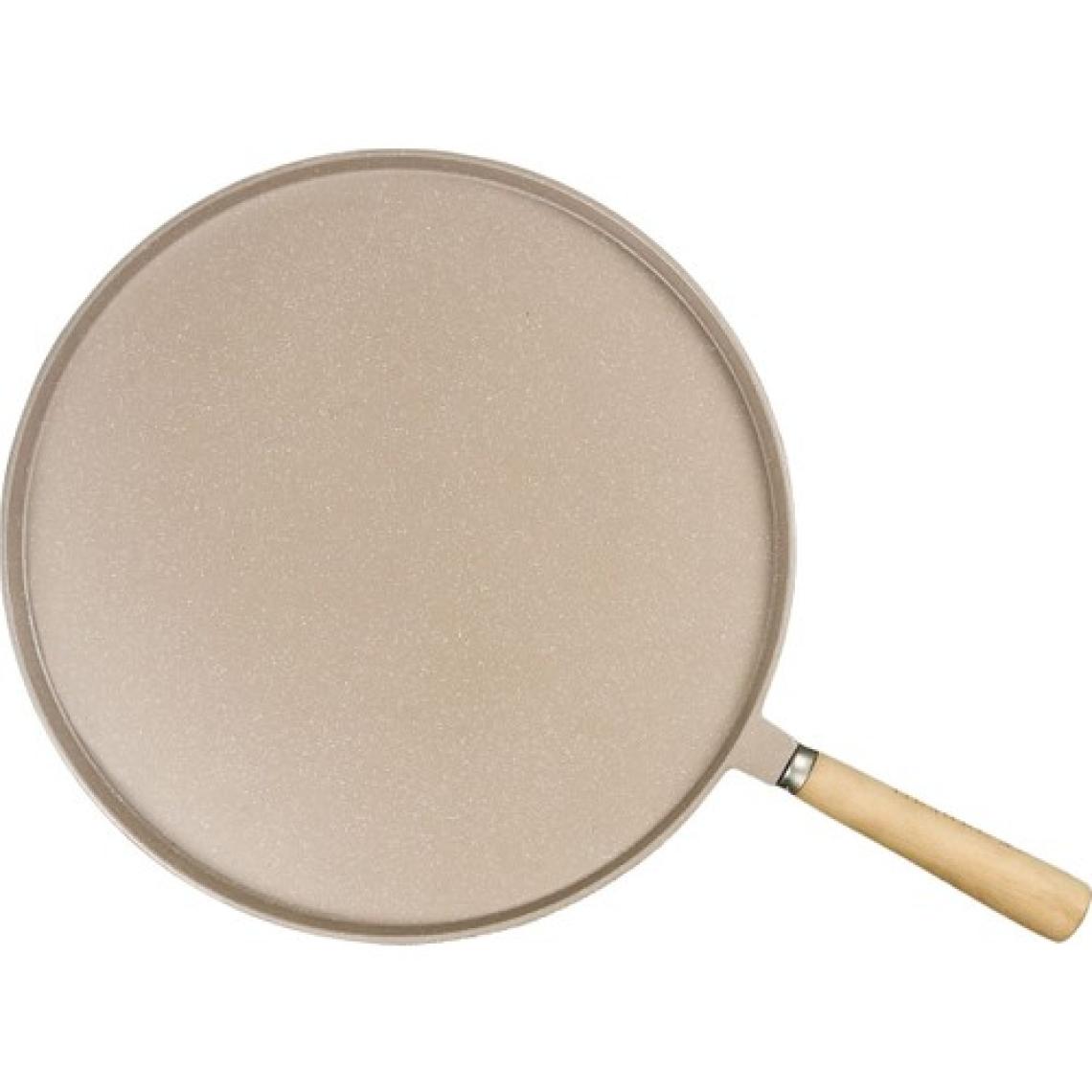 Thermoad | Gözleme Tavası | 36 cm Ahşap Saplı | Vizon