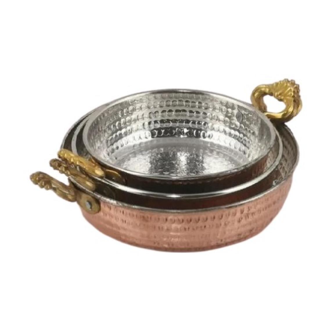 Gerekseal 3'lü Bakır Sahan Tava Seti