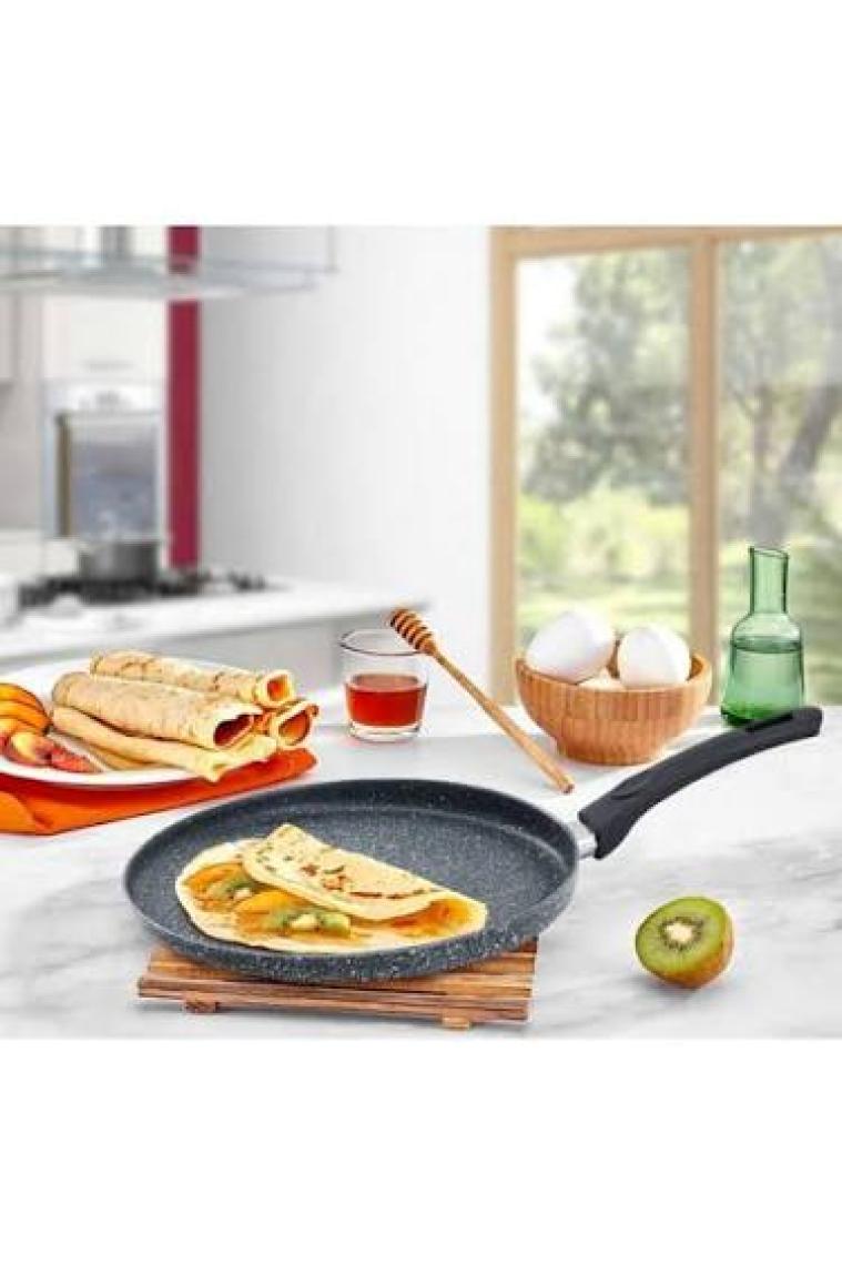 Eda Zetra 28 cm Döküm Gözleme Krep Tavası Gri