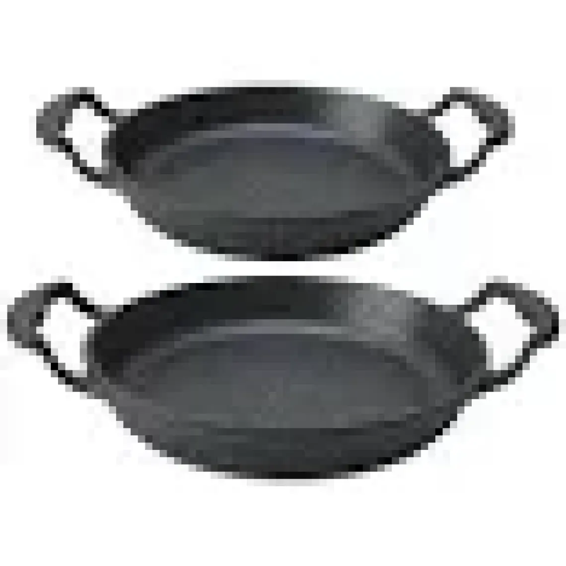 Eda 2'li Gri Oval Döküm Sahan Set 16 - 18 cm