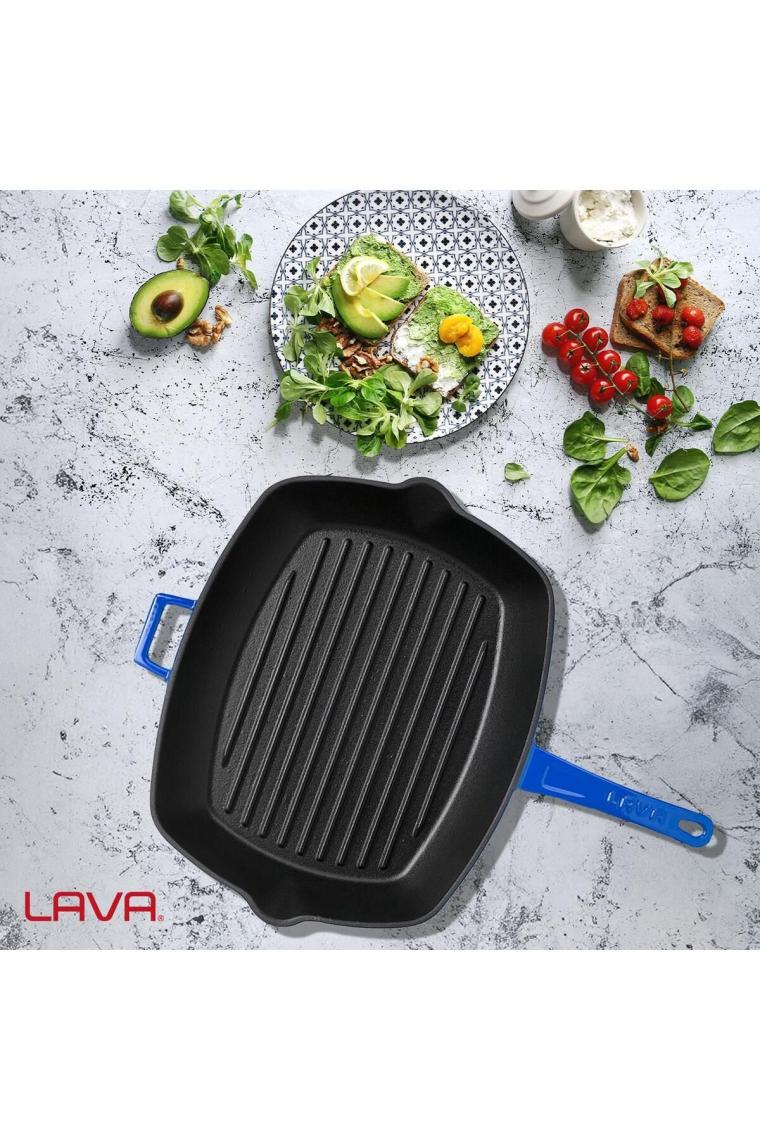 Lava Döküm Izgara Tava 26X32 Cm. Metal Saplı