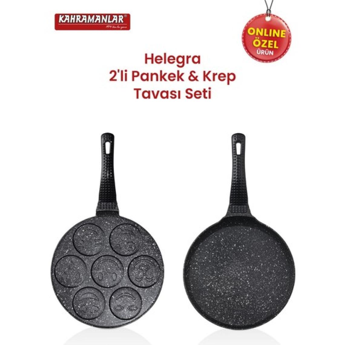 Kahramanlar Helegra 26 cm Döküm Krep ve Pankek Tavası Seti - Yapışmaz Taban, Dayanıklı ve Eşit Isı Dağılımı ile Mükemmel Pişirme Deneyimi