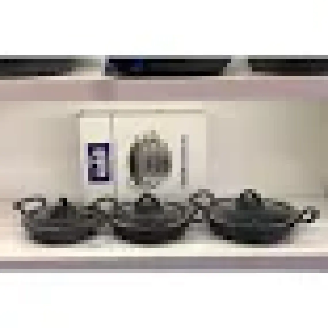 Eda Cookware Asya 3'lü Sahan Seti Cam Kapaklı Döküm Gri Yuvarlak