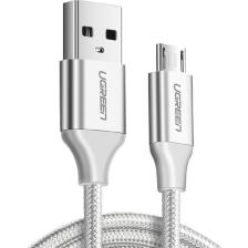 Ugreen Micro USB Örgülü Data ve Şarj Kablosu Beyaz 2 Metre