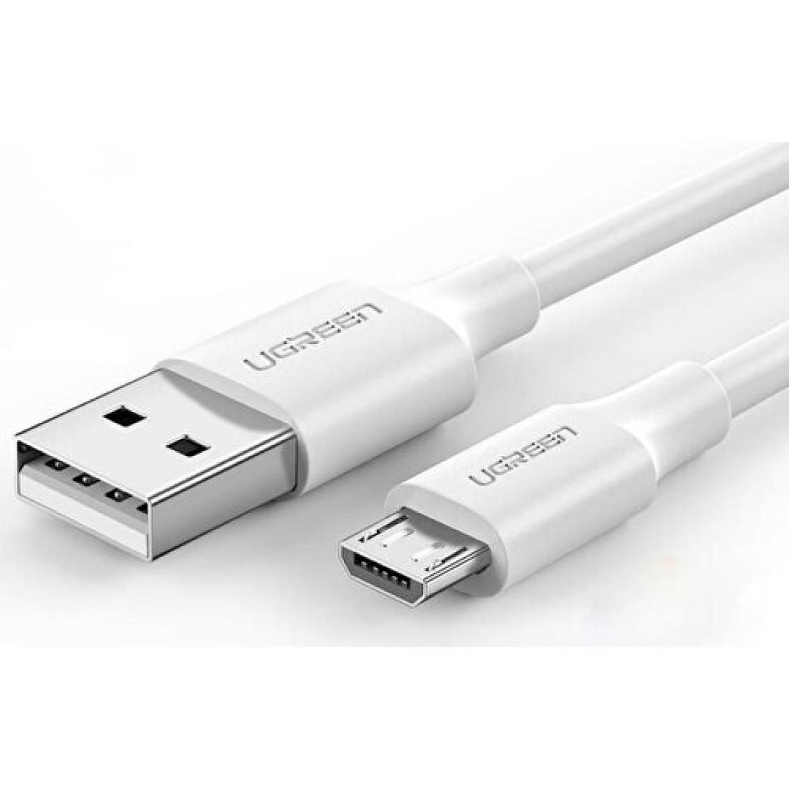 Ugreen Micro USB Data ve Şarj Kablosu Beyaz 1.5 Metre