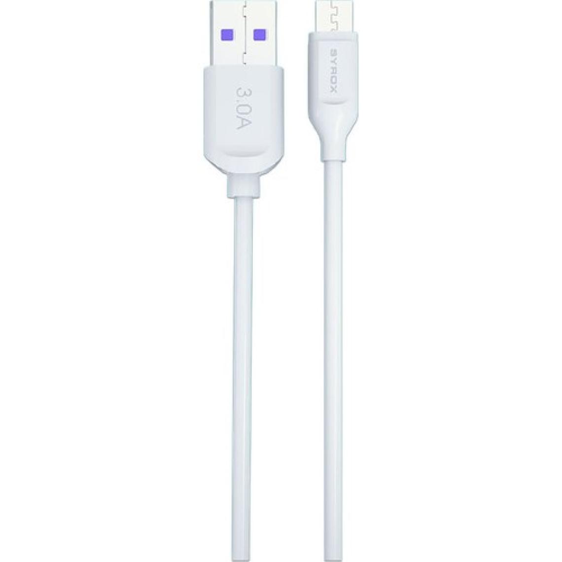Syrox Yeni Kutulu Ürün - Syrox C108 Micro USB Girişli 18W 3.0A Hızlı Şarj ve Data Kablosu