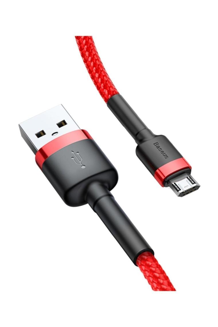 Baseus Cafule 2.4A Micro USB 1 m Hızlı Şarj Kablosu Kırmızı
