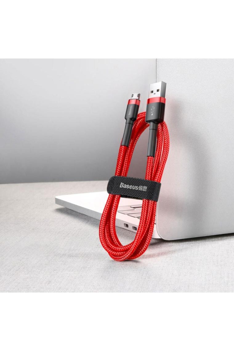 Baseus Cafule 2.4A Micro USB 1 m Hızlı Şarj Kablosu Kırmızı
