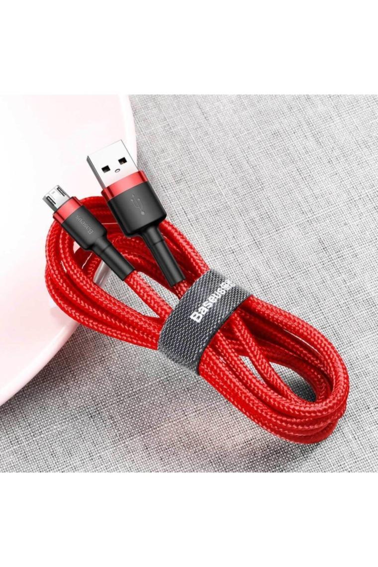 Baseus Cafule 2.4A Micro USB 1 m Hızlı Şarj Kablosu Kırmızı