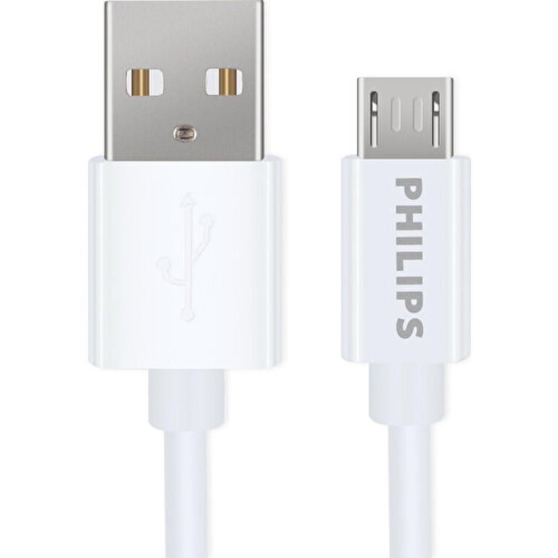 Philips SWR2101/93 Micro USB Hızlı Şarj ve Data Kablosu Beyaz 1 Metre