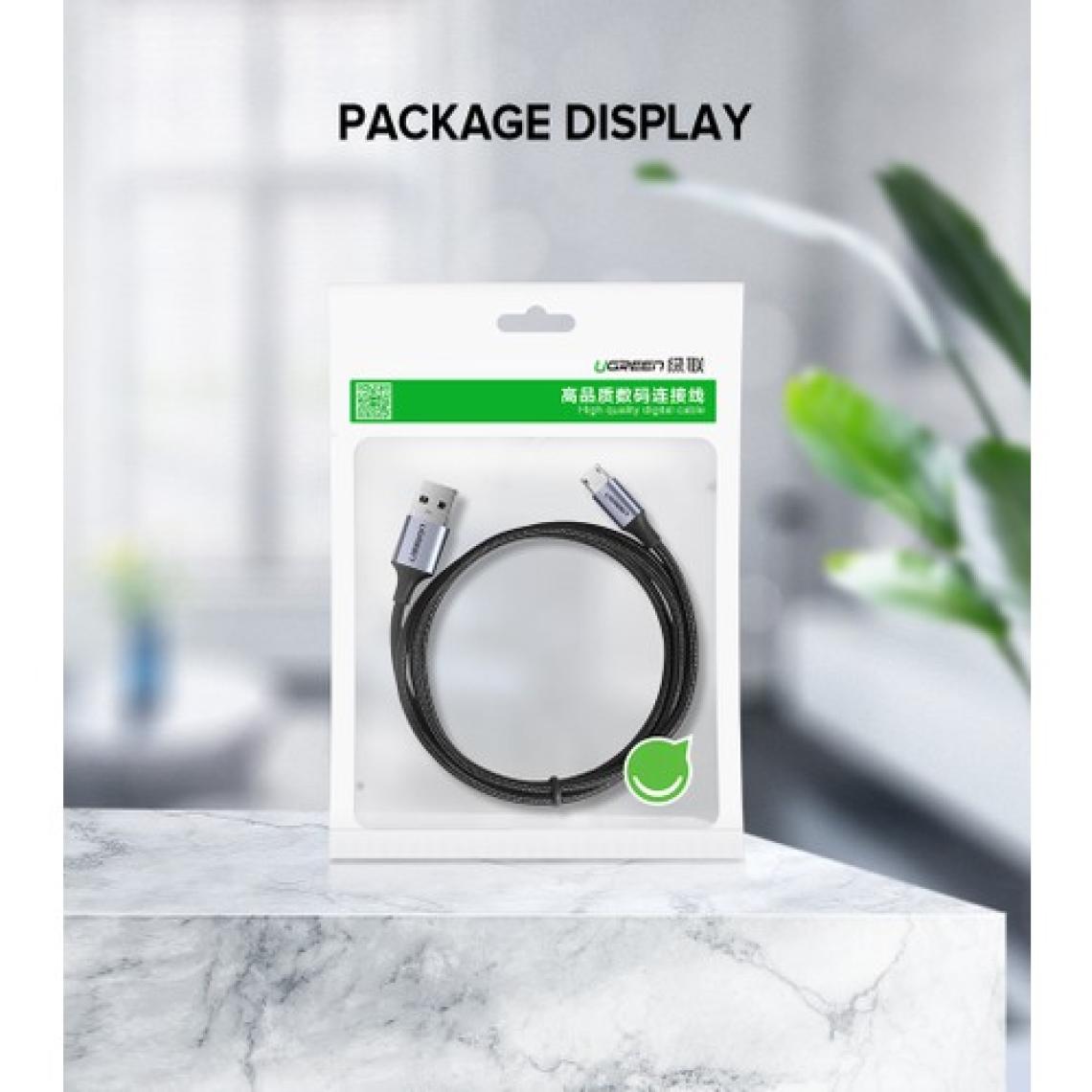 Ugreen Micro USB Örgülü Data ve Şarj Kablosu Beyaz 1 Metre