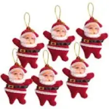 Yılbaşı Kırmızı Noel Baba Ağaç Süsü 6lı